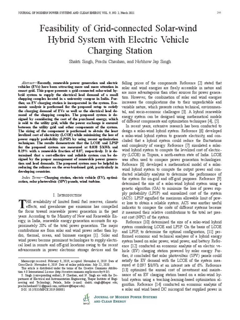 Solar-Wind Hybrid System for EV Charging | PDF | Solar Power | Electric ...