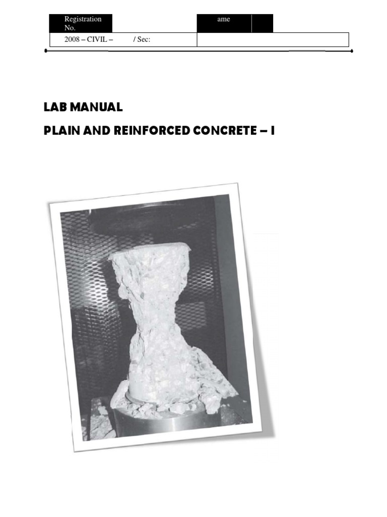 Concrete Technology Lab Manual | PDF | Concrete | Density