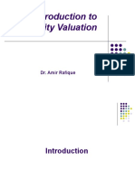 An Introduction To Security Valuation: Dr. Amir Rafique