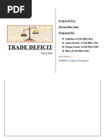 Trade Deficit-Sec-A - (Bba-Sem-Ii)