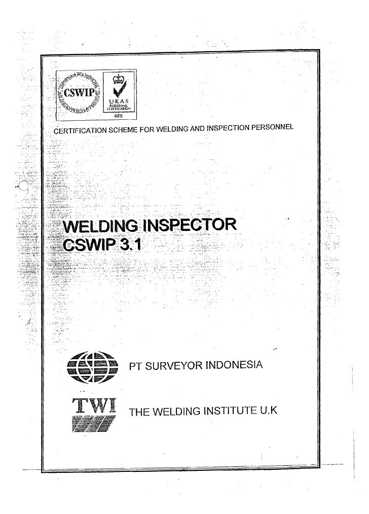 TWI CSWIP 3.1 Welding Inspector | PDF | Welding | Construction