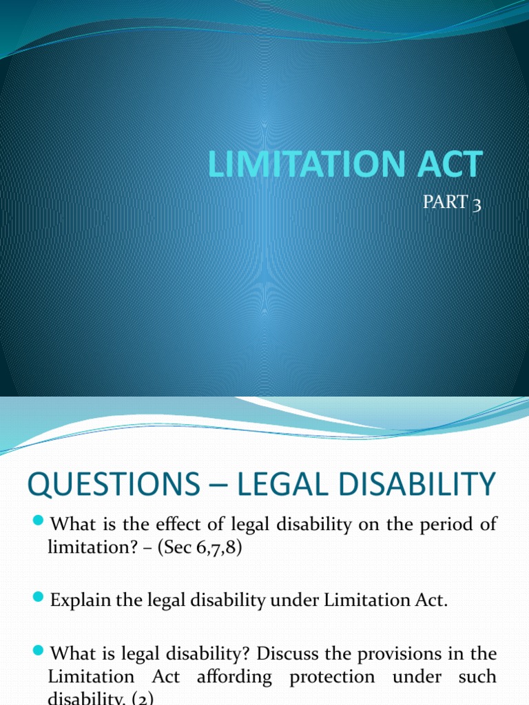 54 Limitation Act Part 3 PDF Lawsuit Civil Law (Legal System)