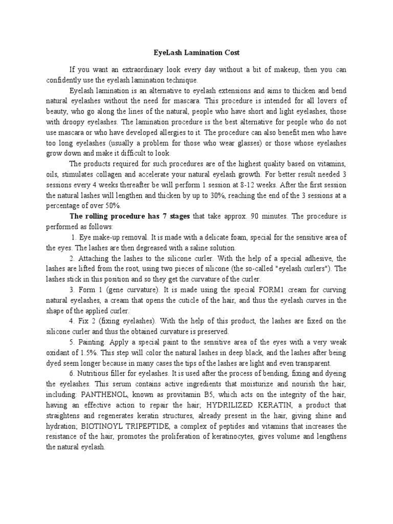 Eyelash Lamination Cost A Guide to the Procedure, Benefits, and Cost