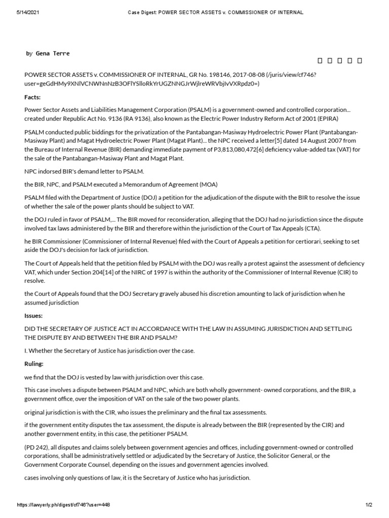 DIGEST 9.9 Power Sector Assets and Liabilities Management Corporation