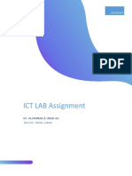 ICT LAB Assignment: By: Ali Kumail & Shuja Ali