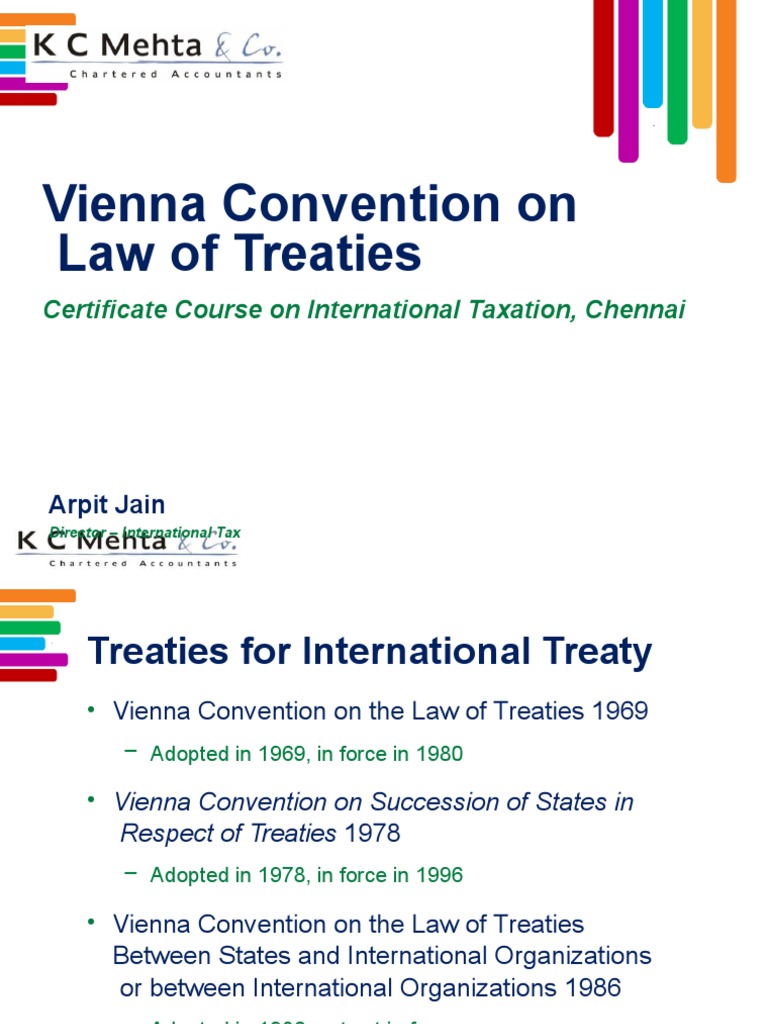 Vienna Convention On Law of Treaties Certificate Course On