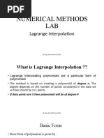 Numerical Methods LAB: Lagrange Interpolation