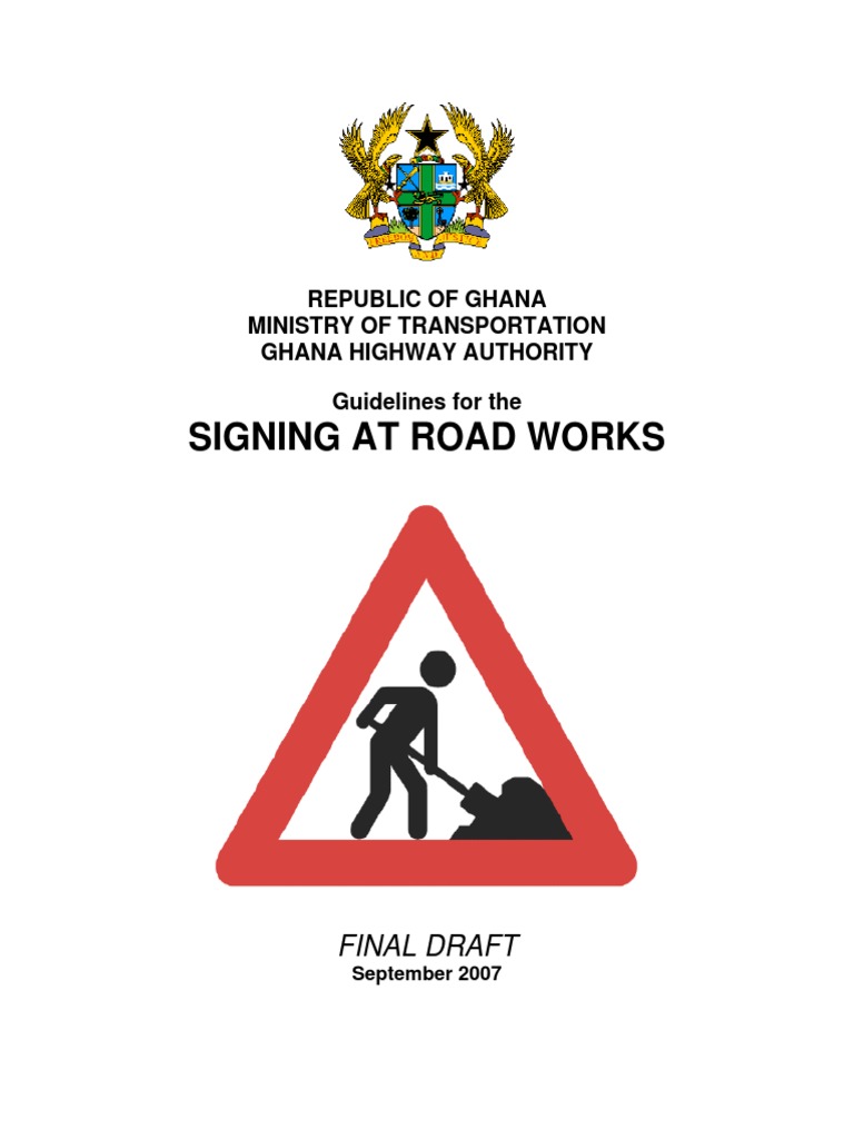 Guidelines for Road Work Signing in Ghana | PDF | Traffic | Speed Limit