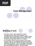 The Concept of Cash Management