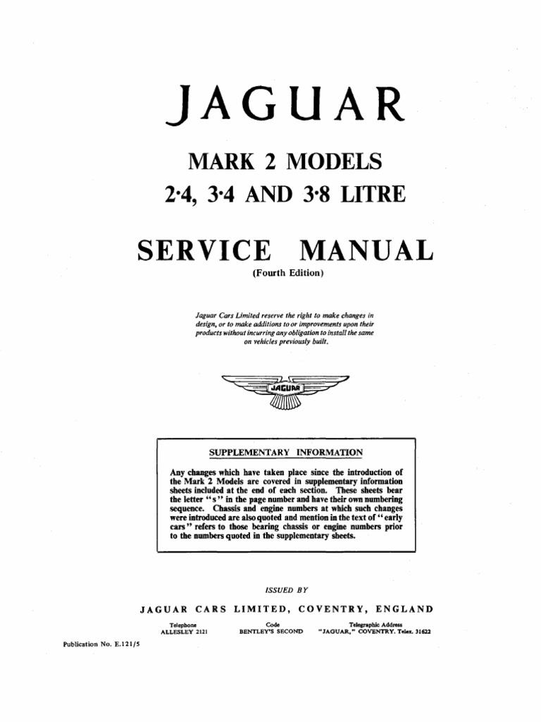 Jaguar MK2 Service Manual (PDFDrive) | PDF | Manual Transmission