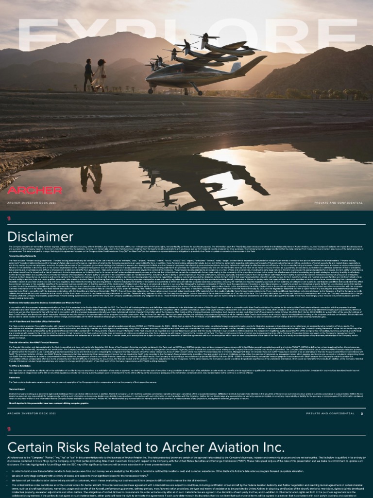Archer Aviation 2021 Unit Economics Overview | PDF | Avionics ...
