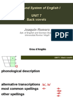 The Sound System of English I: Unit 7 Back Vowels