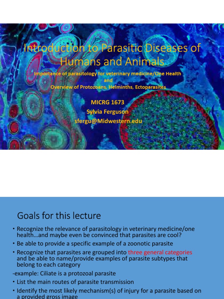 Parasitology's Role in Veterinary Medicine | PDF | Parasitism | Protozoa