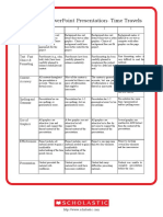 Rubric For Powerpoint Presentation-Time Travels: Categor Y 4 3 2 1 Background