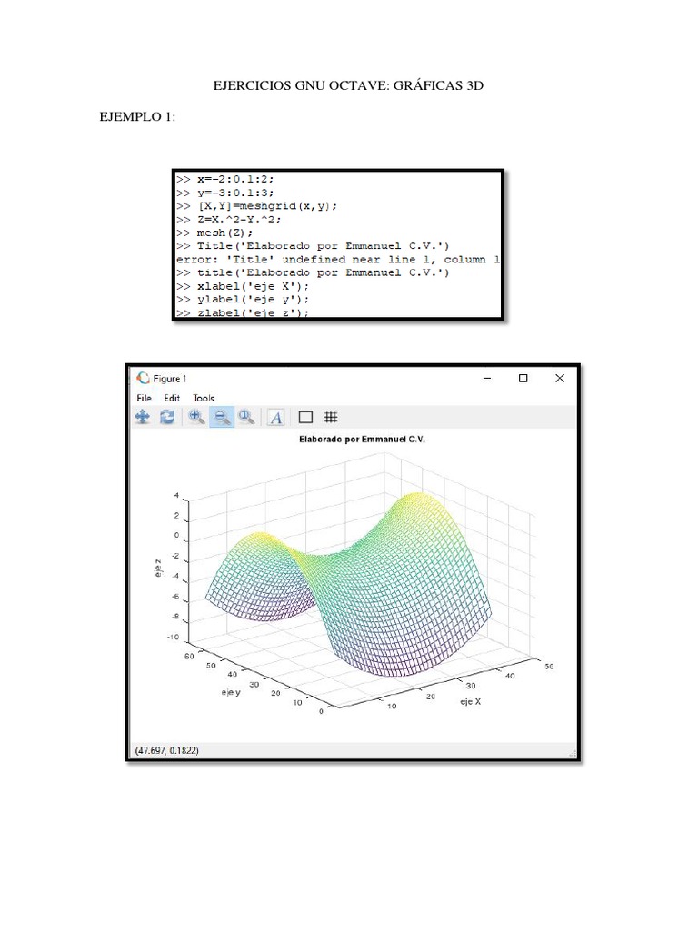 Ejercicios 3D en GNU Octave | PDF
