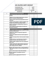 Drlling /blasting Safety Checklist: Drilling