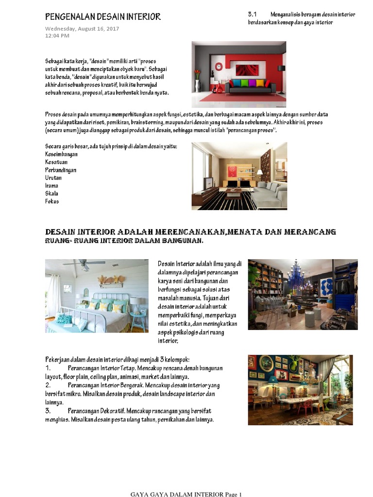 Modul Interior | PDF | Seni & Disiplin Bahasa