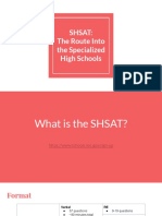 Shsat: The Route Into The Specialized High Schools