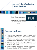 Short Summary of The Mechanics of Wind Turbine: Korn Saran-Yasoontorn