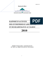 Rapport D'activite Des Entreprises D'assurances Et de Reassurance Au Maroc 2010