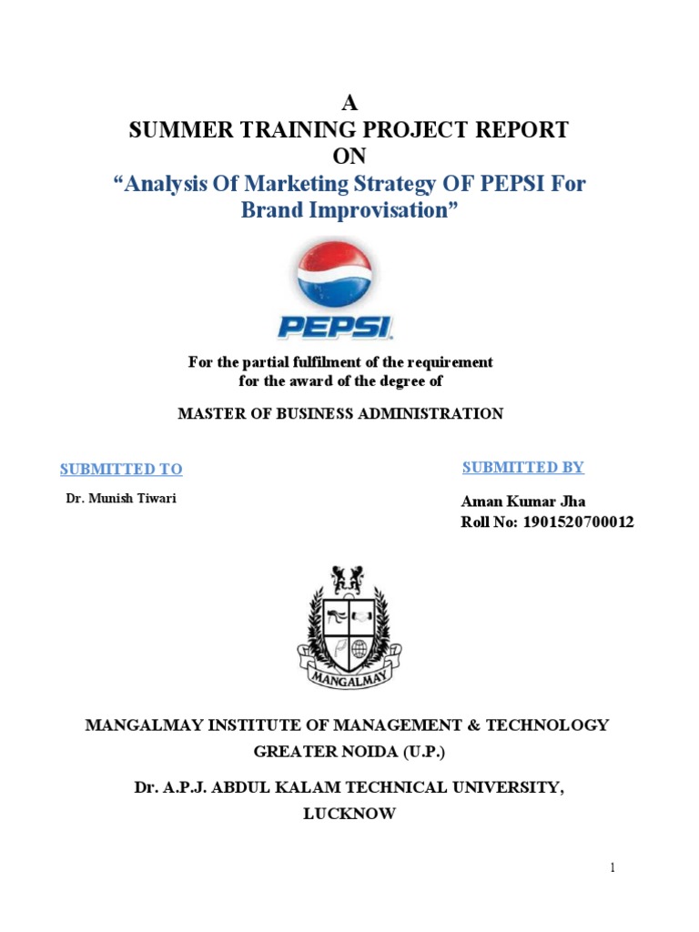 Pepsi Marketing Strategy Analysis | PDF | Pepsi Co | Pepsi