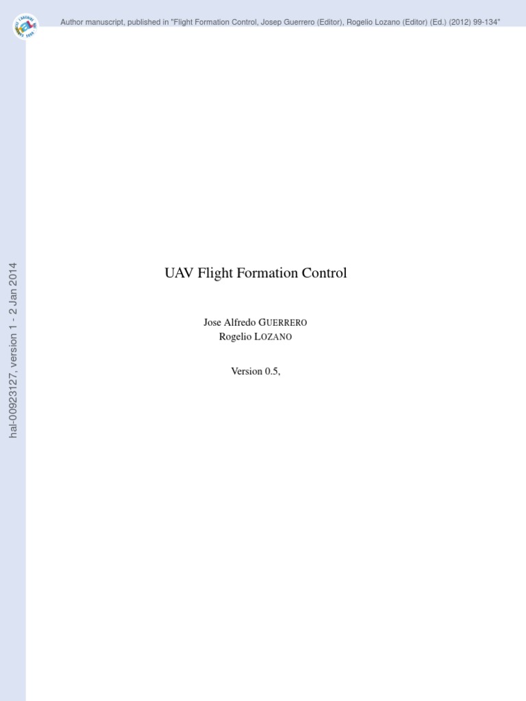 UAV Flight Formation Control | PDF | Flight Dynamics (Fixed Wing ...