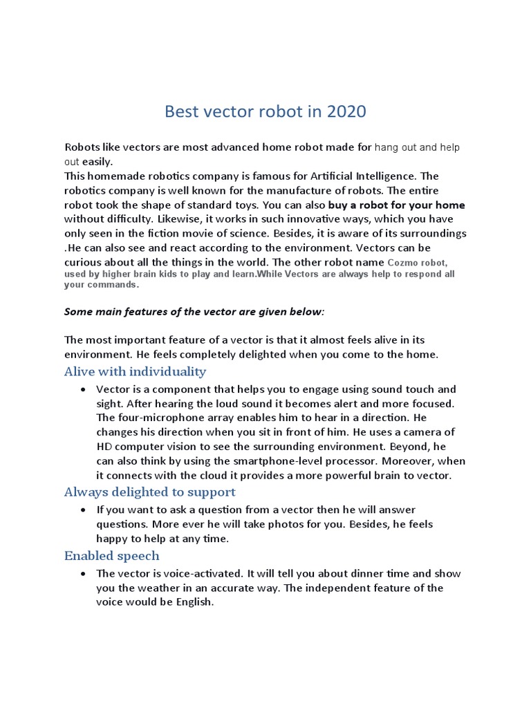 Best Vector Robot in 2020 PDF Robot Robotics