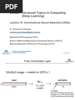 Cs490 Advanced Topics in Computing (Deep Learning) : Lecture 16: Convolutional Neural Networks (CNNS)