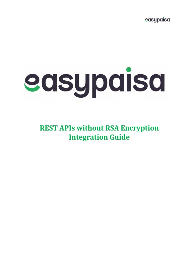 Easypaisa rest apis without rsa integration guide pdf computer
