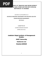 Effectiveness of Training and Development in Banking and Other Sector With Special Reffernce To Mumbai