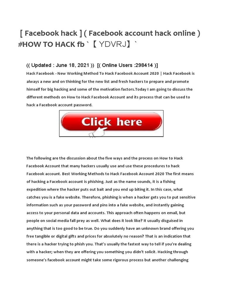 Facebook Account Hacking Methods 2020 | PDF | Phishing | Facebook