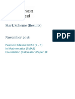 Mark Scheme (Results) November 2018: Pearson Edexcel GCSE (9 - 1) in Mathematics (1MA1) Foundation (Calculator) Paper 2F