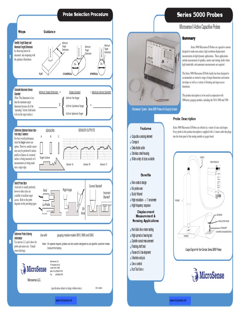 Microsense II Probes Overview | PDF | Manufactured Goods | Equipment