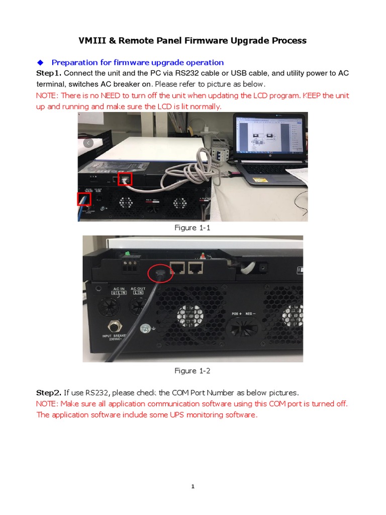 VMIII Firmware Upgrade Instructions | PDF