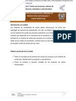 UNAM S.F. Costos Por Procesos, Órdenes de Producción, Naturaleza y Características