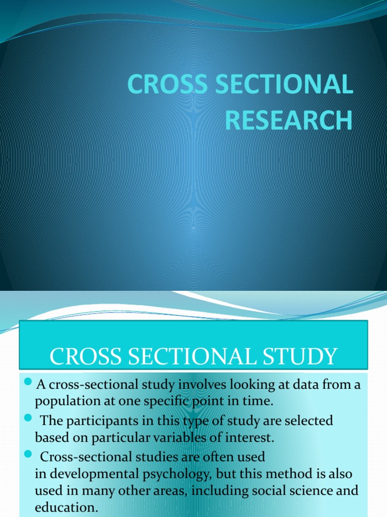 Cross Sectional Research PDF Causality Cognitive Science