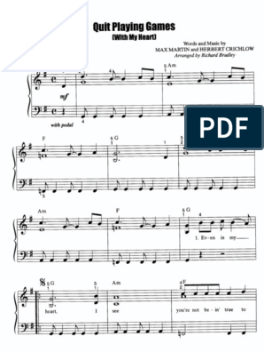 Quit Playing Games With My Heart free sheet music by Backstreet