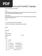 Micro-Processor and Assembly Language: Lab Assignment#7