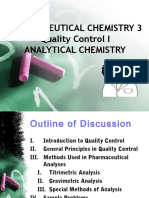 Pharmaceutical Chemistry 3 Quality Control I Analytical Chemistry