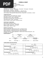 Formula Sheet: Short-Term Solvency Ratios