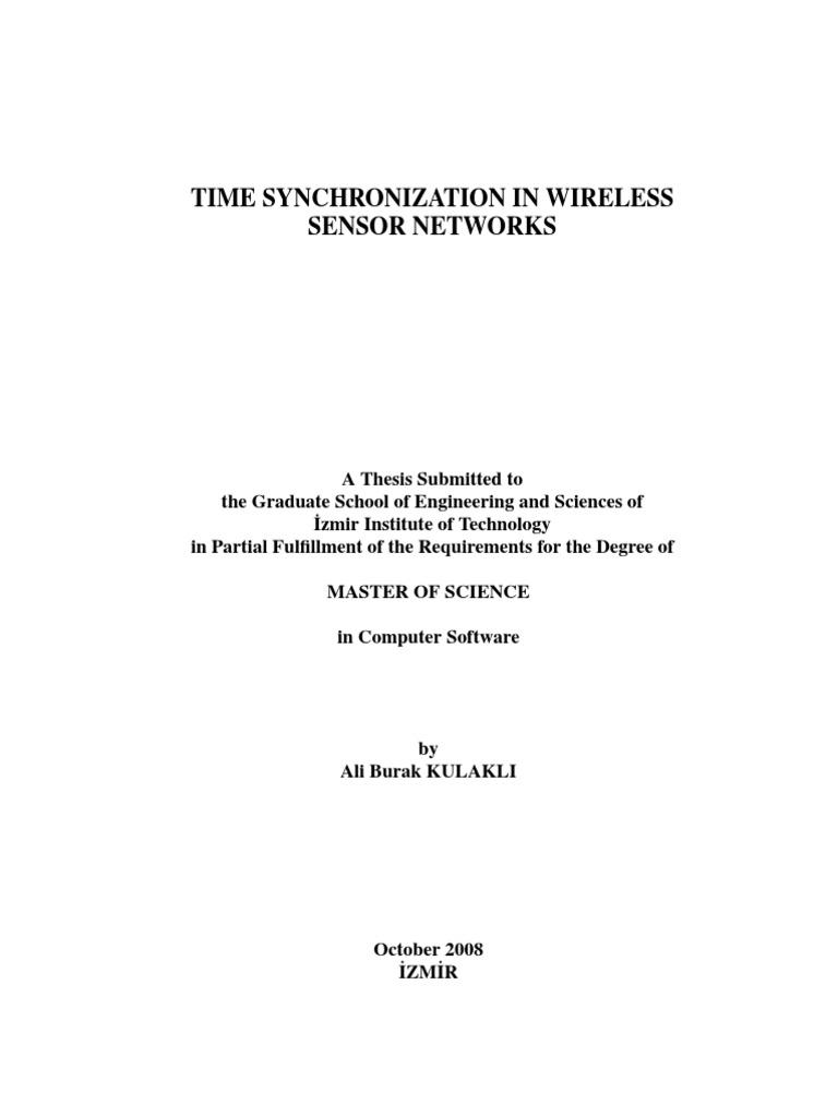 Time Synchronization in Wireless Sensor Networks | PDF | Wireless ...