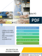 Operaciones preliminares de procesamiento de alimentos