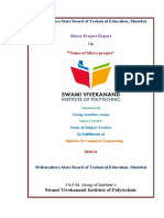 Maharashtra State Board of Technical Education, Mumbai: Micro-Project Report On