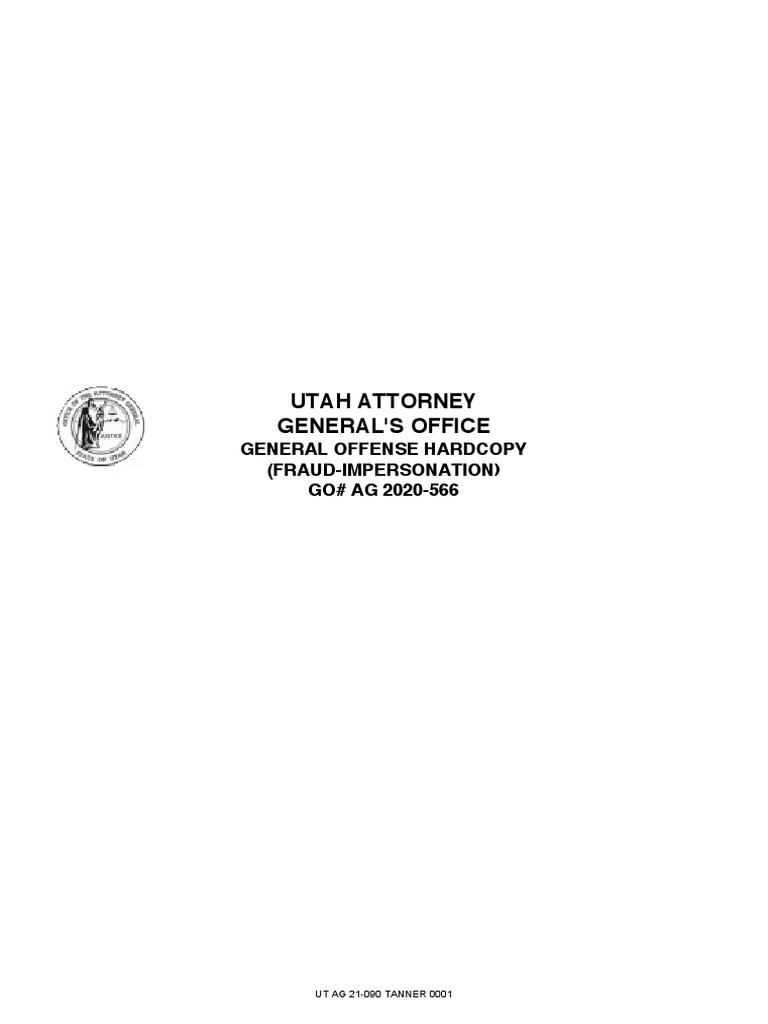 Utah Fraud Impersonation Case Report | PDF | Oath Of Office | Common Law