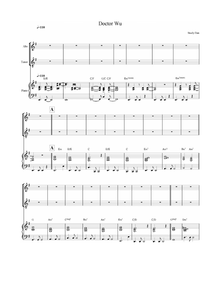 Steely Dan DR Wu Score PDF