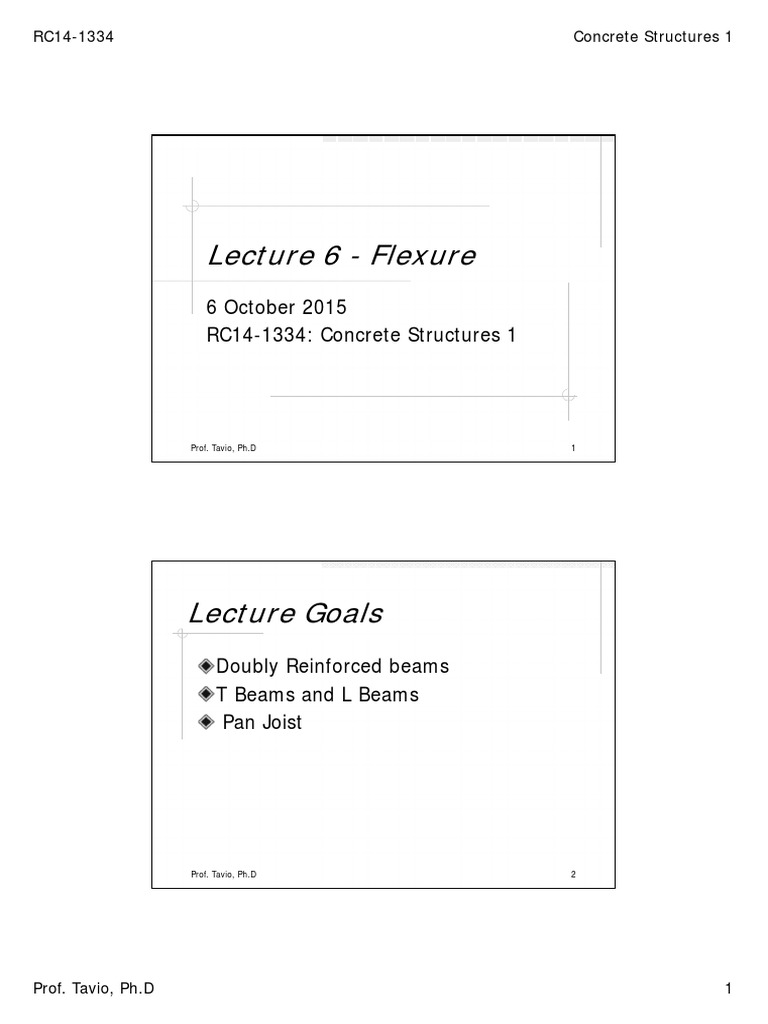 RC14 1334 Concrete+Structures+1 Lecture+6 | PDF | Beam (Structure ...