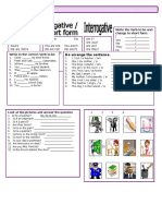 Re-Arrange The Sentence.: Write The Verb To Be and Change To Short Form