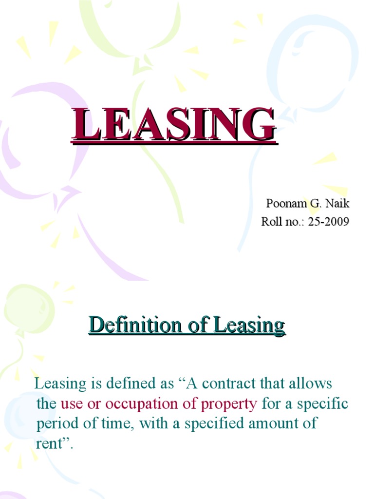 Understanding Leasing Contracts | PDF | Lease | Leasehold Estate
