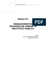 Managementul Resurselor Umane in Institutii Publice