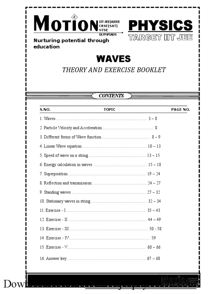 Waves Theory & Exercises Guide | PDF | Waves | Wavelength